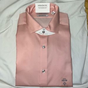 Peach Calvin Klein Infinite Non-Iron Slim Fit Stretch Collar Button Up